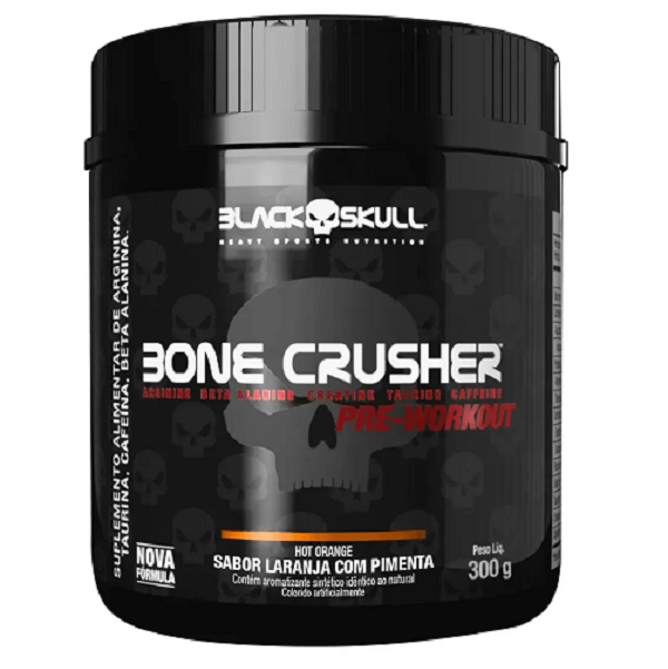 Pré Treino Bone Crusher Black Skull 300g Hot Orange