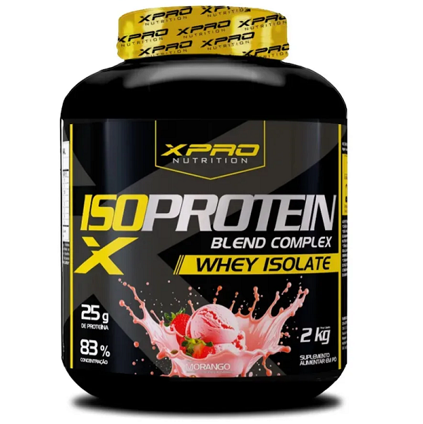 Whey Protein Iso Blend Complex Morango 2kg Zero Açúcar - XPro Nutrition