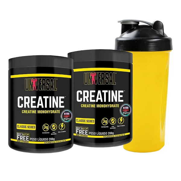 Kit Creatina Monohidratada 400g+coqueteleira 600ml-universal