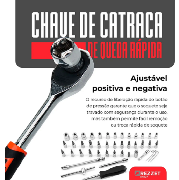 Kit Ferramentas 46 Peças Com Soquetes e Chaves Para Carro e Casa - imagem 5