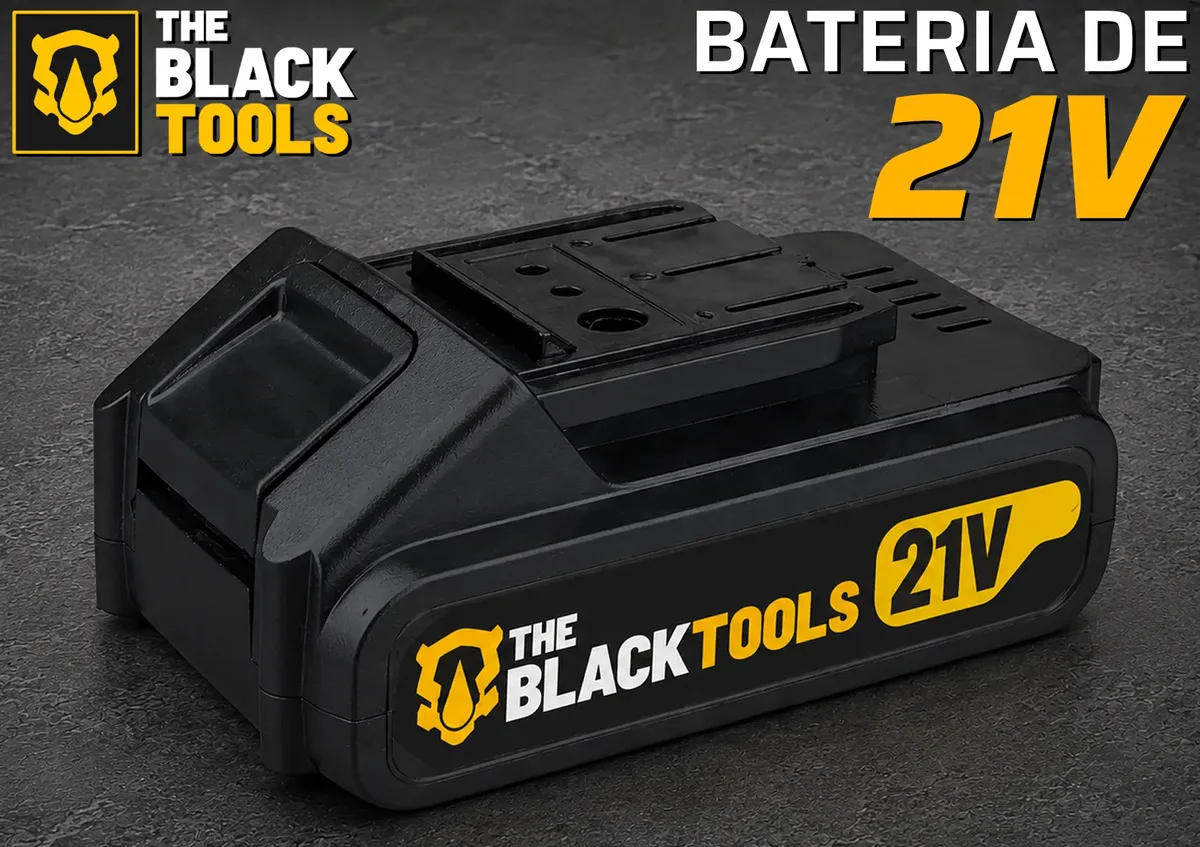 Parafusadeira Furadeira De Impacto The Black Tools Profissional Bateria 21V C/ Maleta + Kit Acessórios 145 Peças TBKIT23 - imagem 5