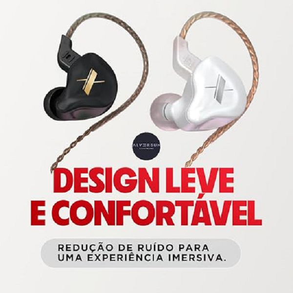 Fone de Ouvido Profissional KZ EDX Intra-auricular, Driver Dinâmico Magnético Composto de 10mm, Cabo Substituível, Original - Ideal para Cantores e Músicos - AlverSun (PRETO) - imagem 5