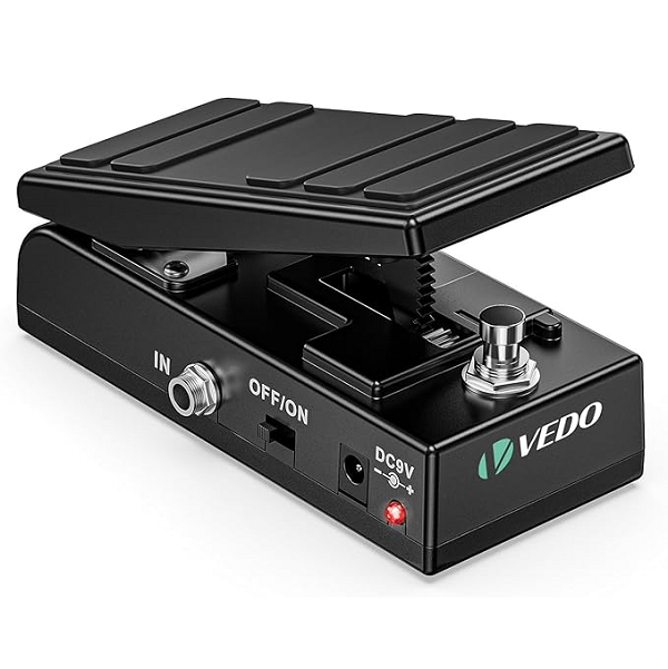 Pedal de Wah e Volume para Guitarra Elétrica Pedal Duplo em 1 com True Bypass, Controle de Volume Ativo, Design Compacto e Alumínio Resistente Profissional para Guitarra, Teclado e Pedais