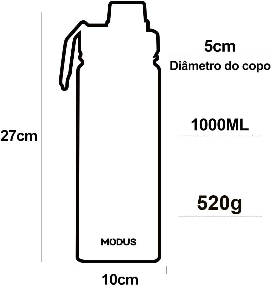MODUS Garrafa Térmica Esportiva De Inox Com Isolamento A Vácuo 950ML - imagem 3