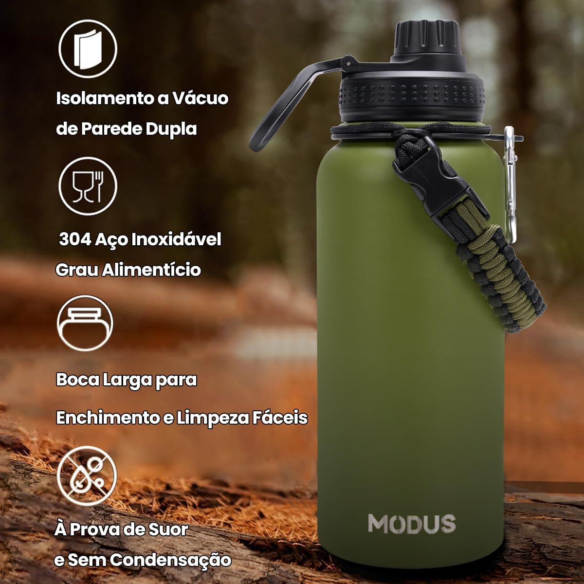 MODUS Garrafa Térmica Esportiva De Inox Com Isolamento A Vácuo 950ML - imagem 4