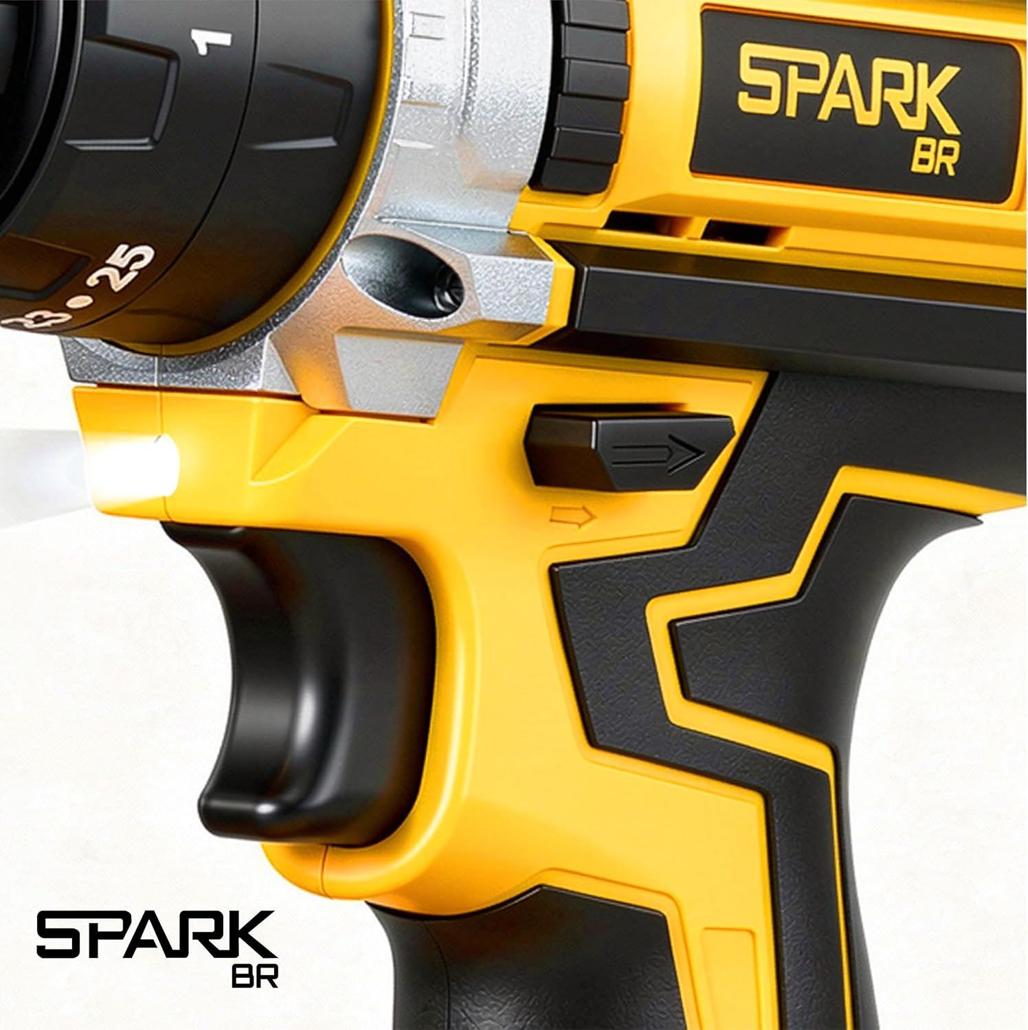 Parafusadeira Furadeira Impacti 21V SparkBR com 26 Acessórios + 2 Baterias Recarregável, Maleta de Transporte, Kit Completo LED, Eixo Flexível 2 Níveis - imagem 6