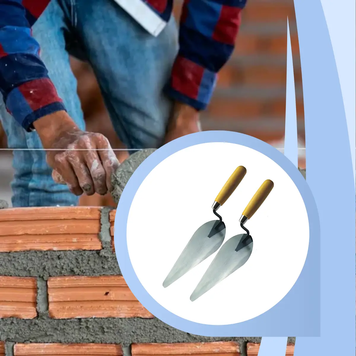 2 Un Colher De Pedreiro Canto Oval 9 Polegadas Obras Kit - imagem 2