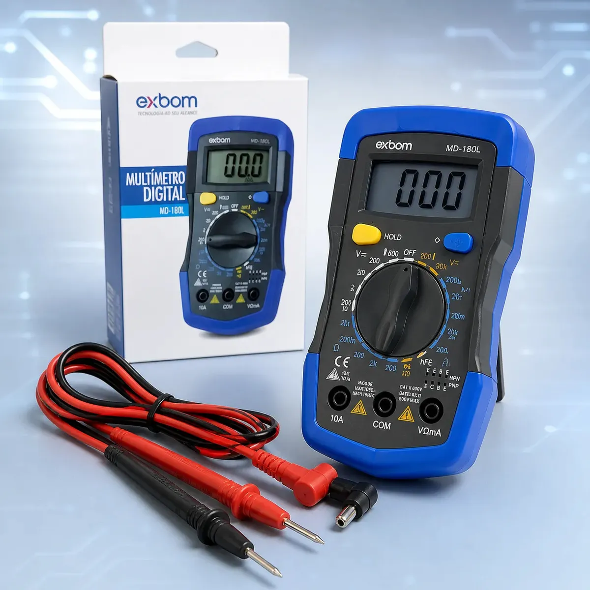 Multímetro Digital Com Iluminação Bip Profissional Portátil Md-180l B Basto Com Bateria - imagem 7