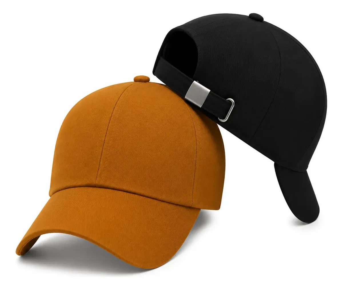 Kit 2 Boné Básico Liso Aba Curva Ajustável Unissex Baseball