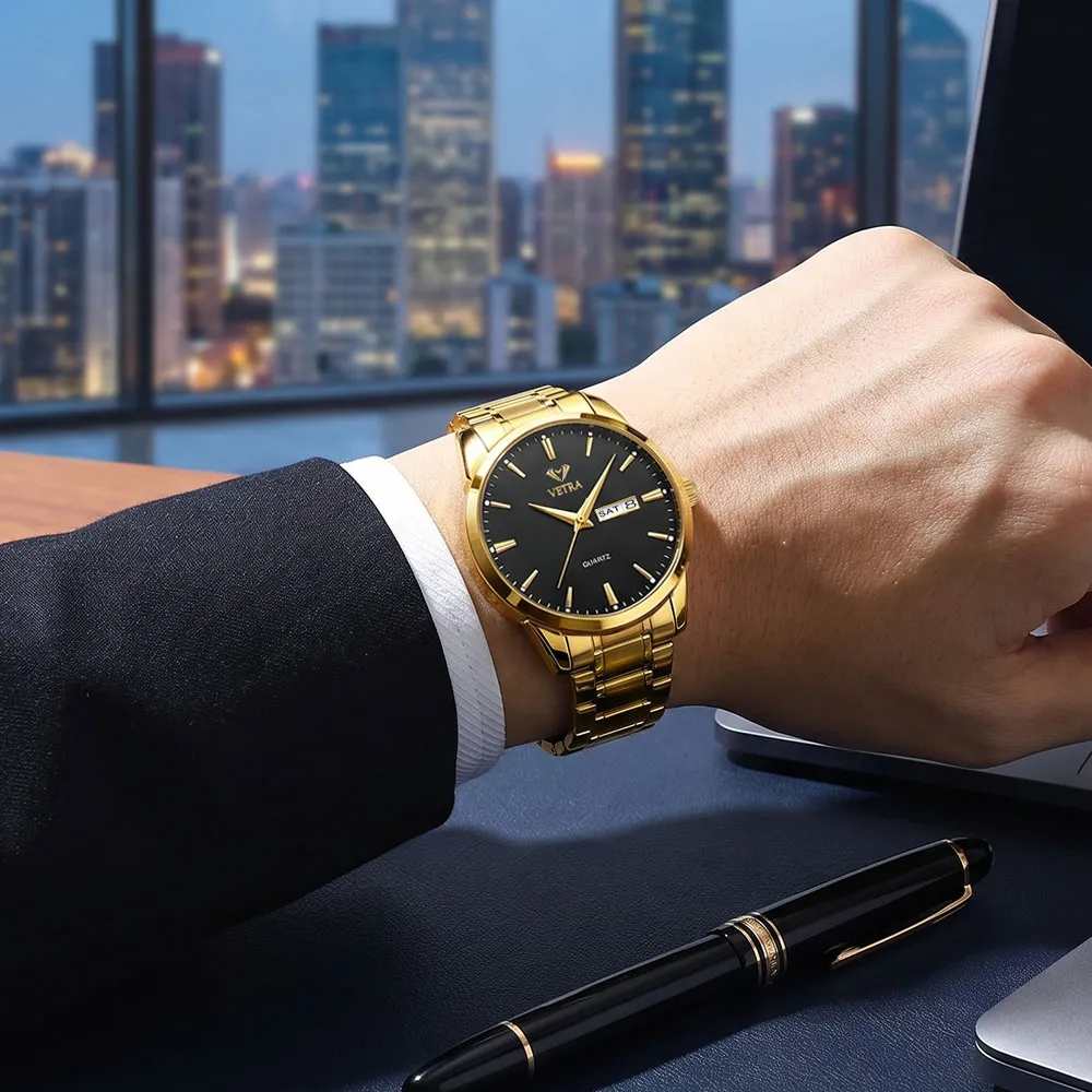 Vetra Relógio Masculino Social Relogio Quartz Luminoso 6898g - imagem 2