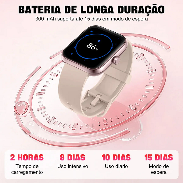 Relógio Inteligente Smartwatch Alexa Chamadas NOVANTE Masculino Feminino Esportivo IP68 Bluetooth Notificações Instantâneas Tela Hd 1.83 300mAh 10Dias Monitor Cardíaco Spo2 Sono Ecg Pagamento Offline - imagem 4
