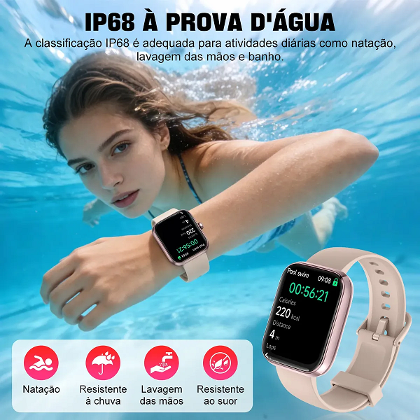 Relógio Inteligente Smartwatch Alexa Chamadas NOVANTE Masculino Feminino Esportivo IP68 Bluetooth Notificações Instantâneas Tela Hd 1.83 300mAh 10Dias Monitor Cardíaco Spo2 Sono Ecg Pagamento Offline - imagem 5