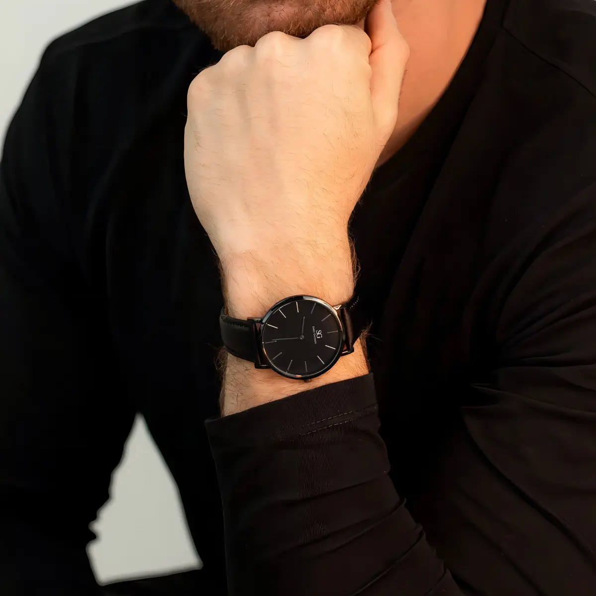 Relógio Masculino Saint Germain Murray Full Black de Couro Sintético Preto - imagem 6