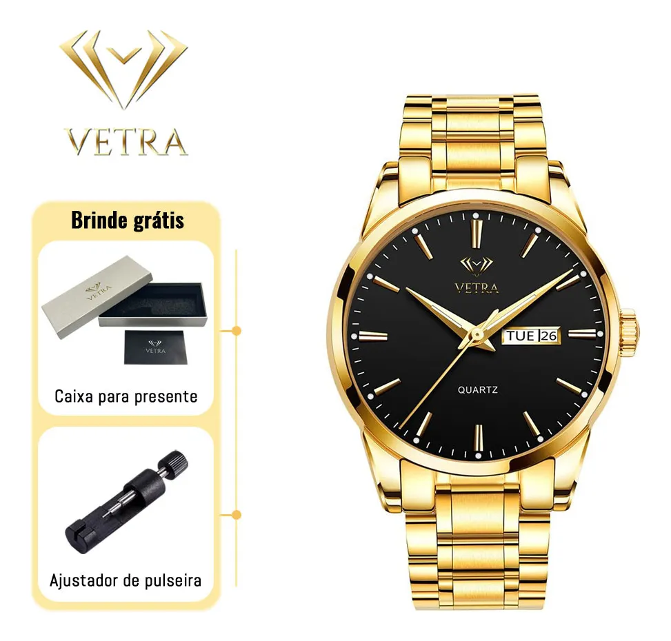 Vetra Relógio Masculino Social Relogio Quartz Luminoso 6898g - imagem 5
