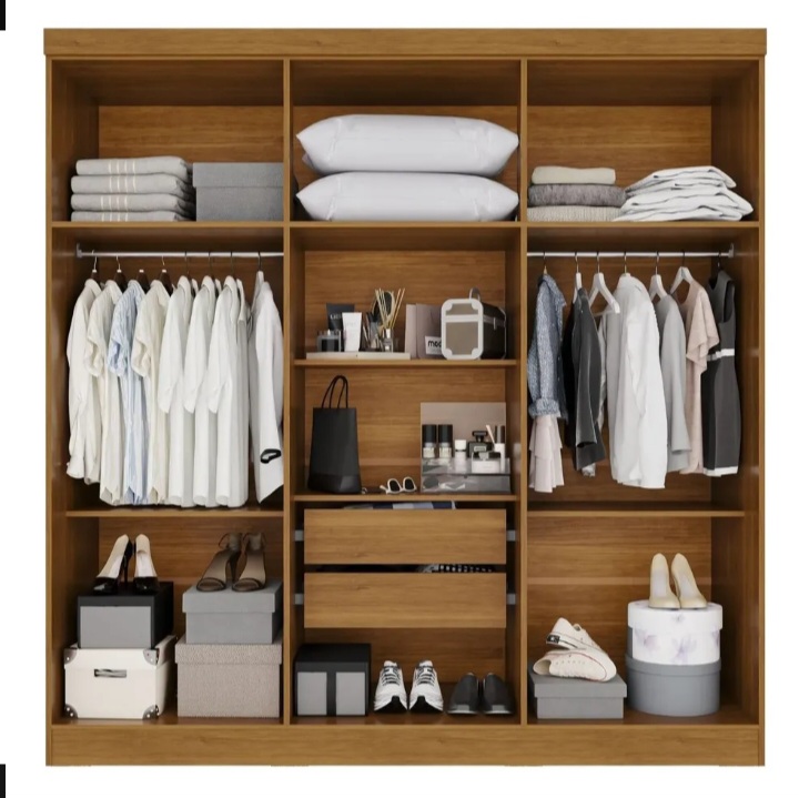 Guarda-roupa Casal 6 Portas 2 Gavetas França Cinamomo/off White - imagem 5