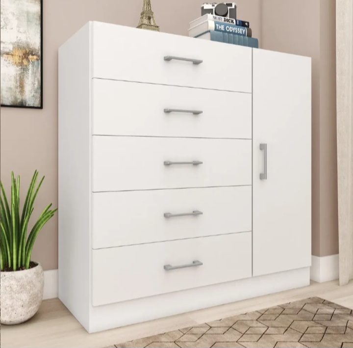 Cômoda 5 Gavetas 1 Porta Organizadora Quarto Casal/solteiro - imagem 5