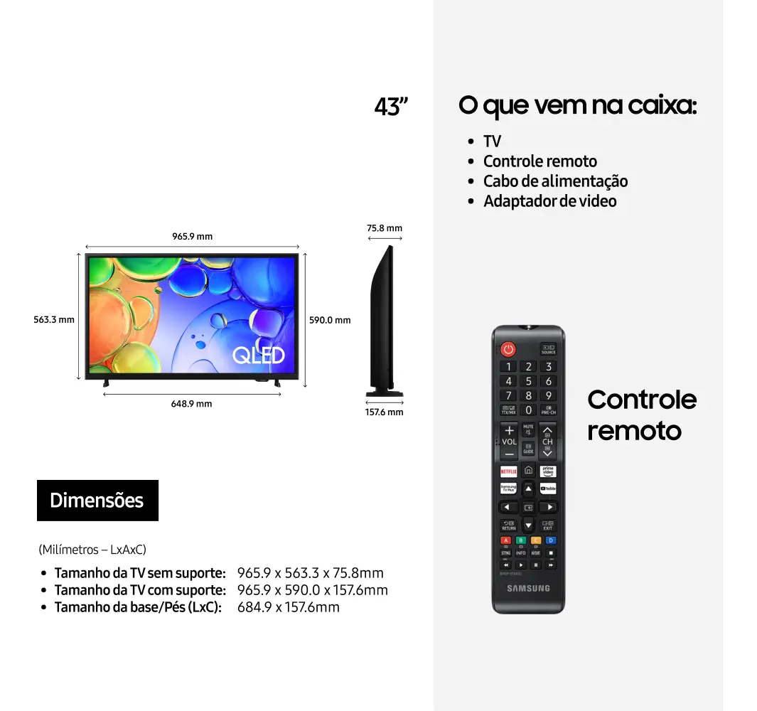 Samsung Smart Tv 43 Qled Full Hd Q5f 2025, Xbox Cloud Gaming, Canais Gratuitos, Hdr, Som Em Movimento Virtual - imagem 5