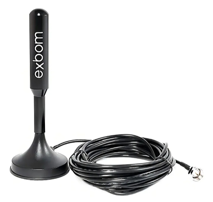 Exbom Antena Digital UHF 240km Smart TV Interna e Externa Cabo 5m