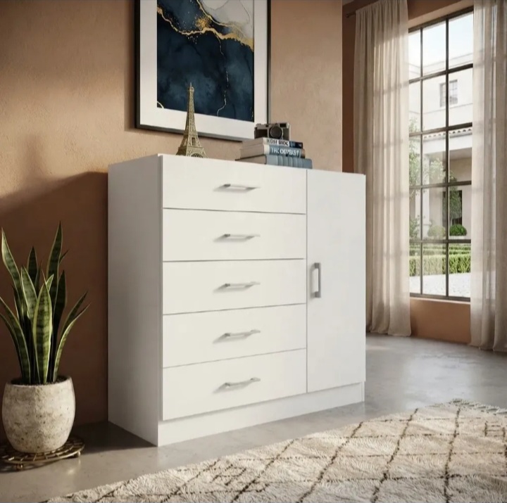 Cômoda 5 Gavetas 1 Porta Organizadora Quarto Casal/solteiro