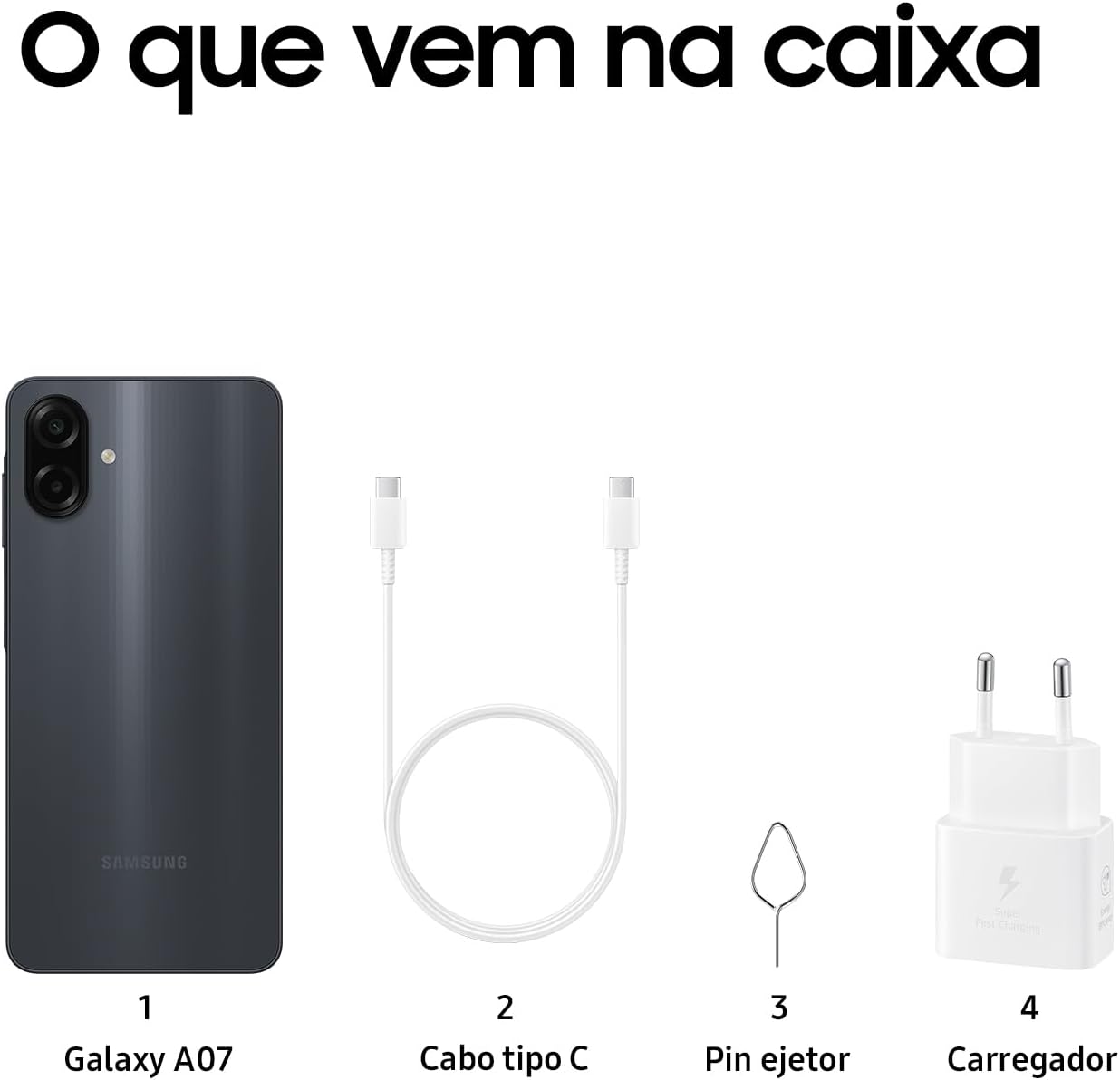 Celular Samsung Galaxy A07 128GB, 4GB, Câm. 50MP, Tela 6.7"- Preto - imagem 6
