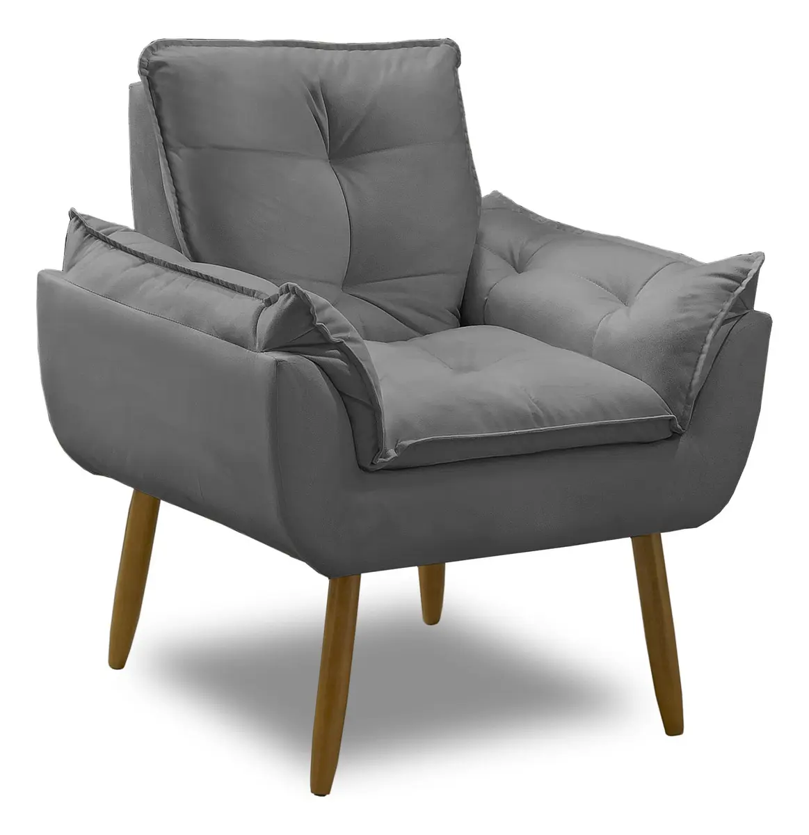 Kit 2 Poltrona Decorativa Opala Sala De Estar Recepção Suede - imagem 2