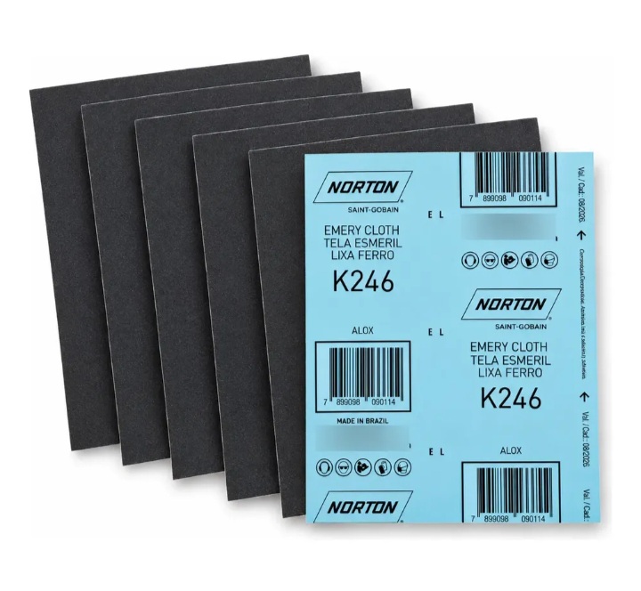 kit C/5 lixa para ferro Norton Grossa 60,80,100,120 - imagem 4