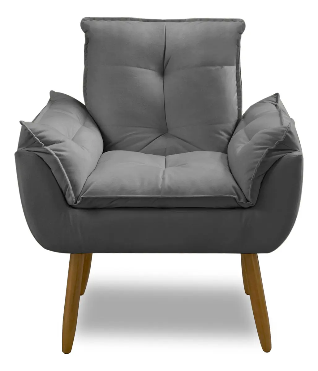 Kit 2 Poltrona Decorativa Opala Sala De Estar Recepção Suede - imagem 3