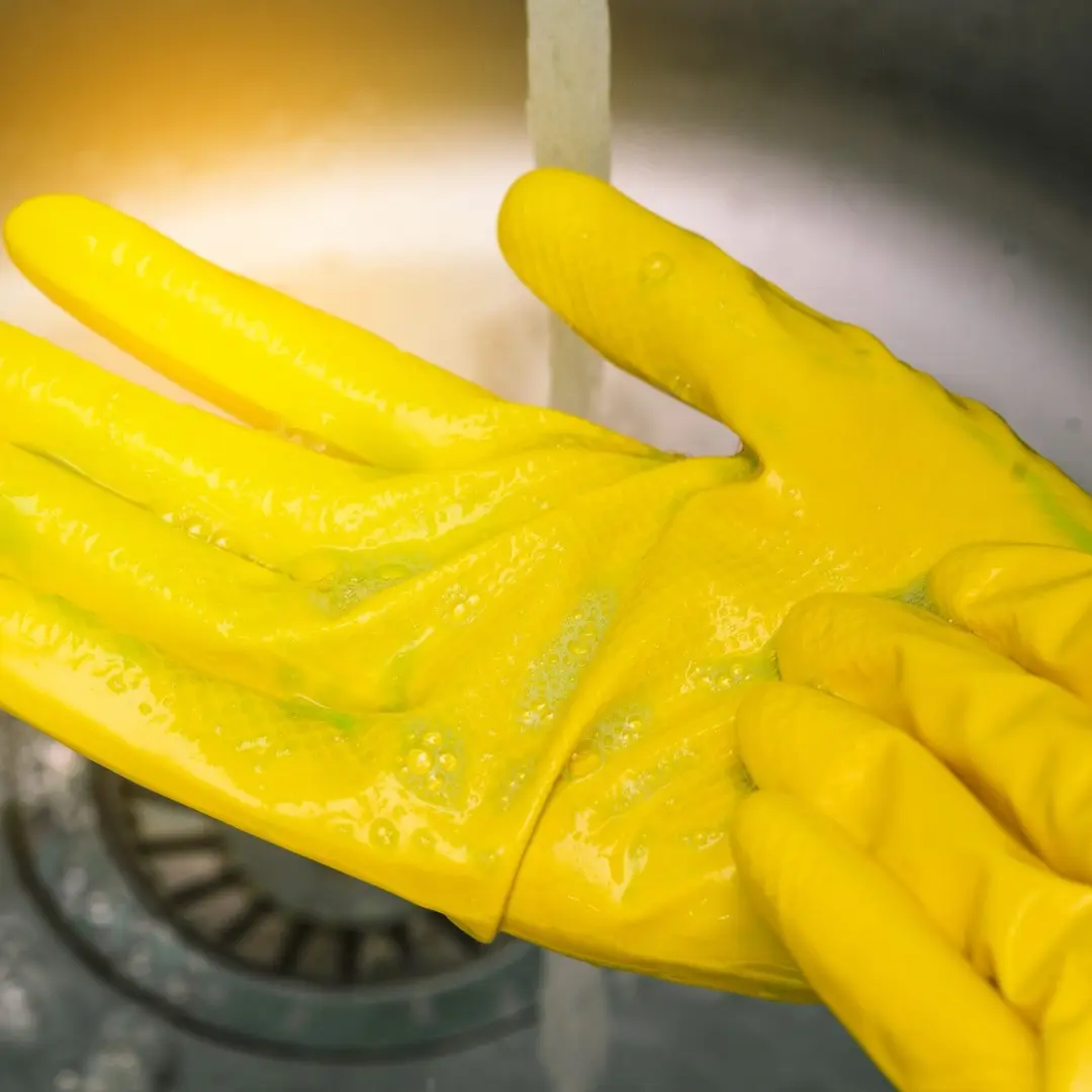 Kit 10 Prs Luva De Látex Multiuso Proteção Fit Limpeza Louça - imagem 4