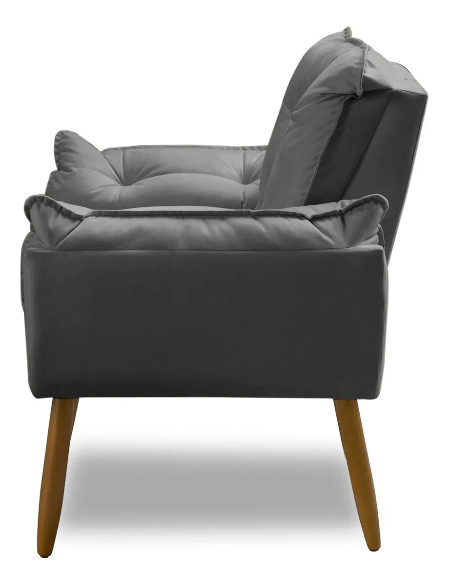 Kit 2 Poltrona Decorativa Opala Sala De Estar Recepção Suede - imagem 5