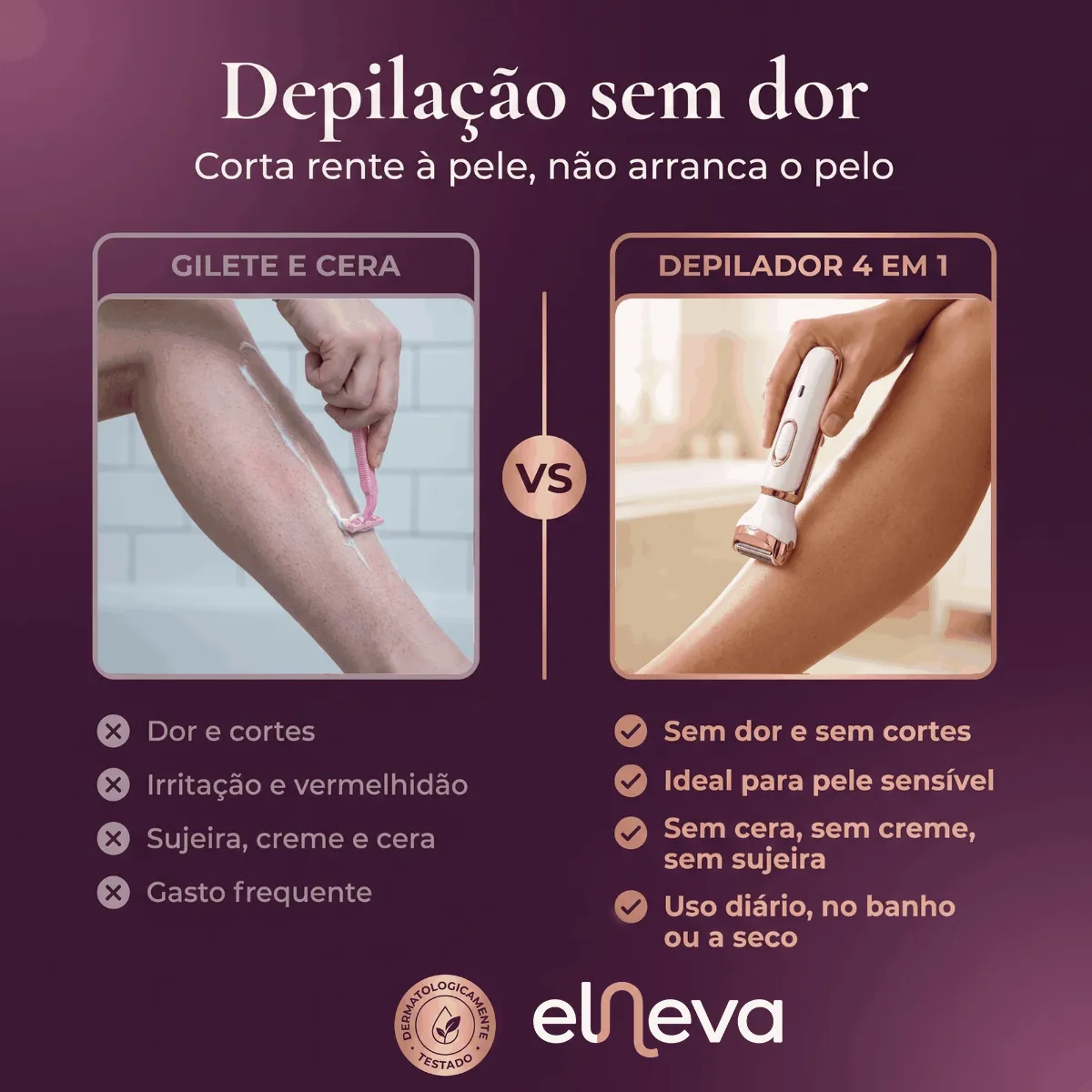 Depilador Eletrico Feminino 4 Em 1 Maquina Aparador Intimo - imagem 4