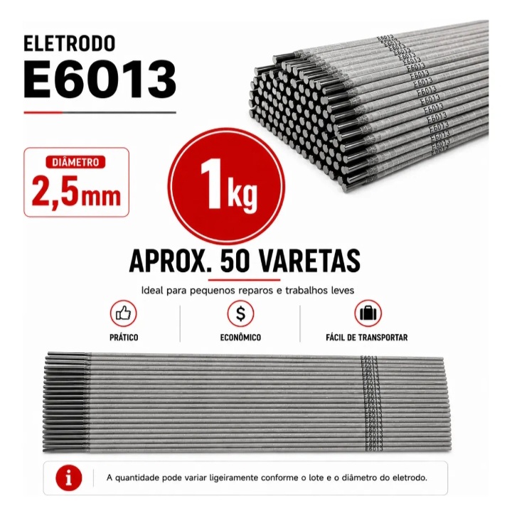 Eletrodo Serralheiro 6013 2,50mm Profissional Solda Elétrica - imagem 5